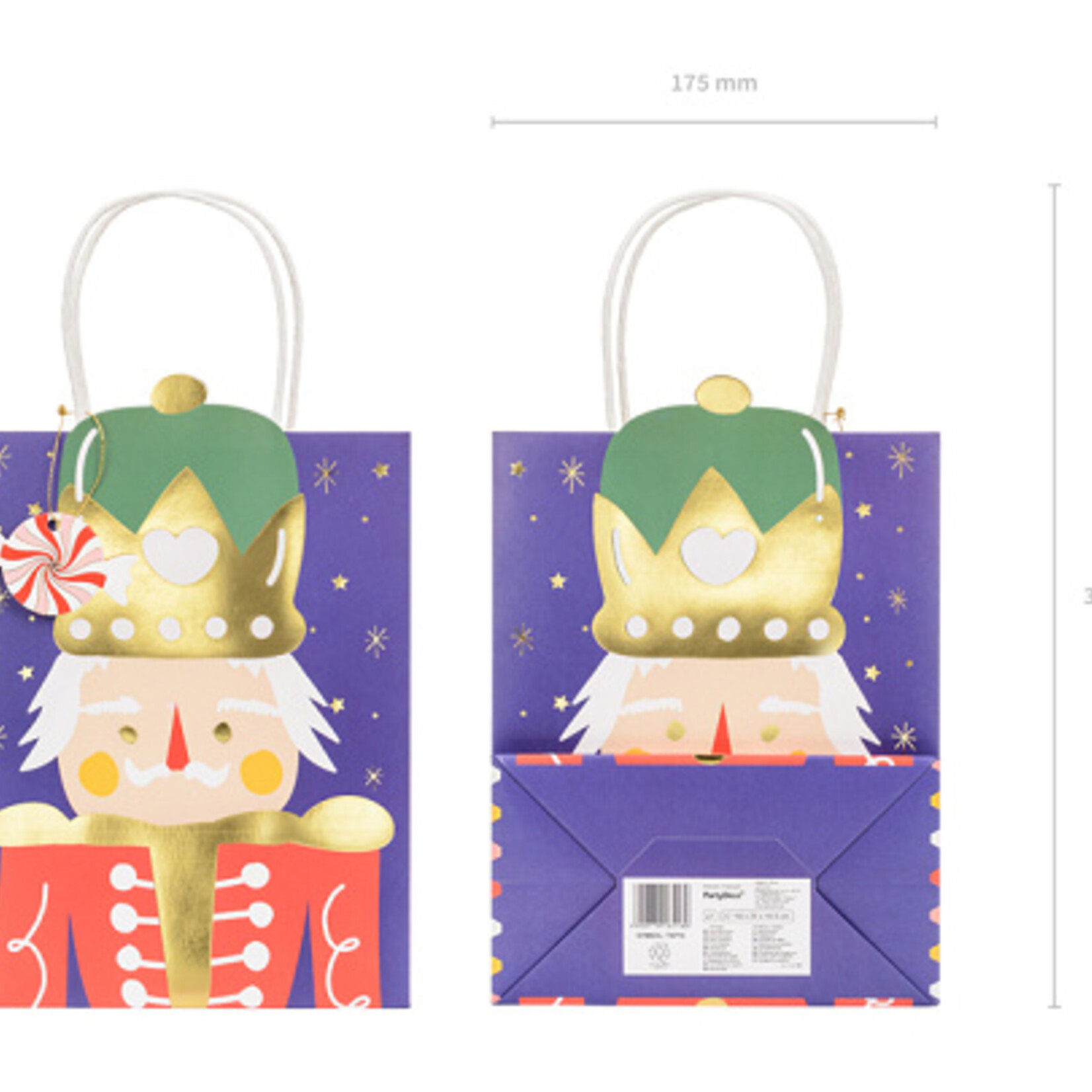 PD Gift bag Nutcracker, mix, 18x25x10.5cm