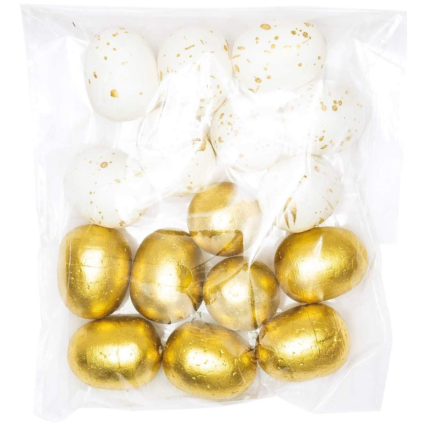 RICO Eggs, 16 pcs, creme/gold 3cm