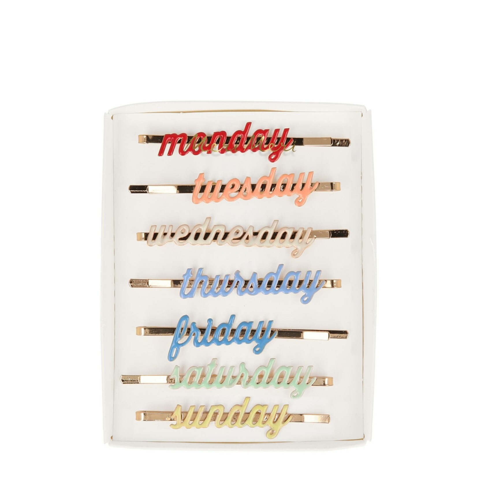 MERIMERI Week day enamel hair slides