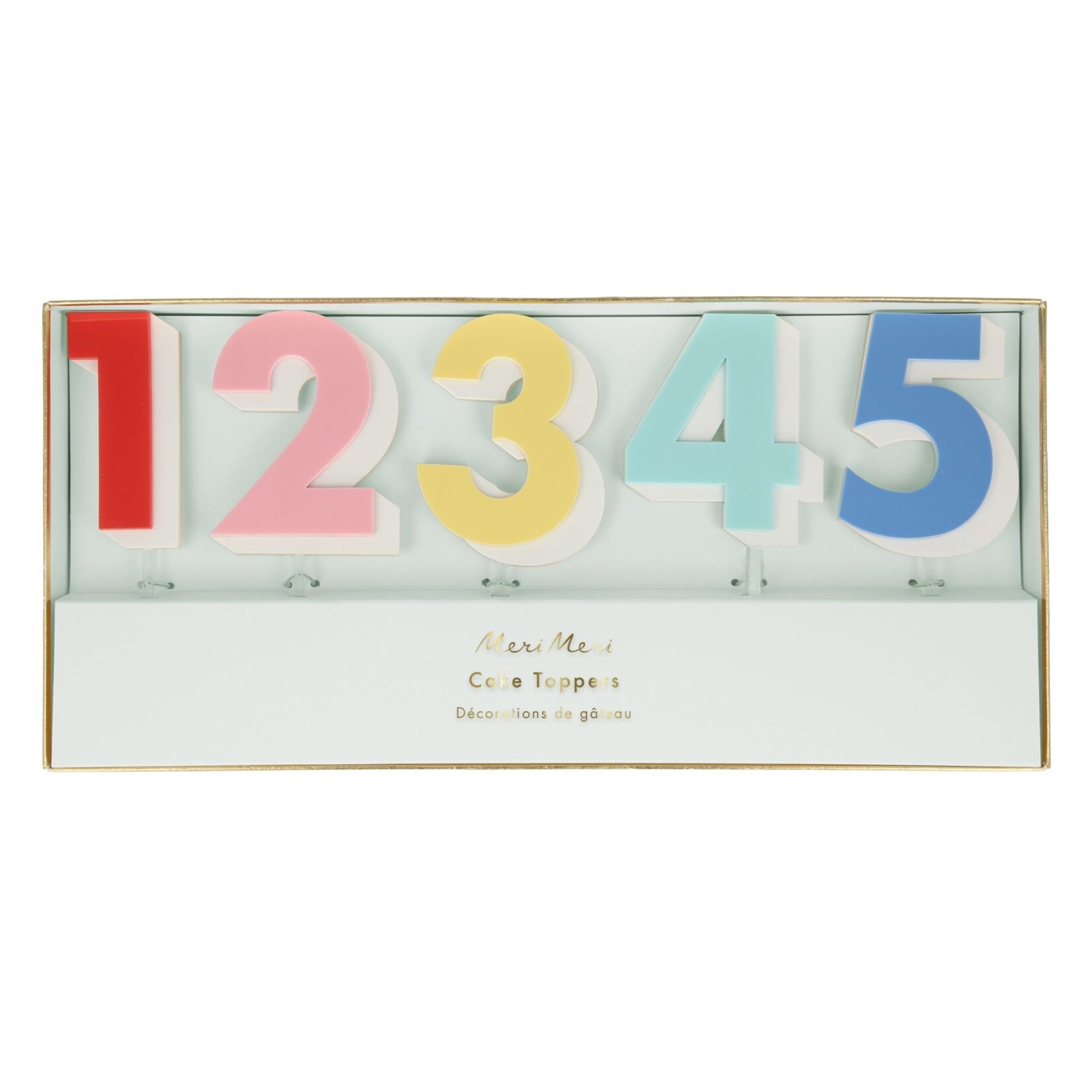 MERIMERI Rainbow number acrylic toppers