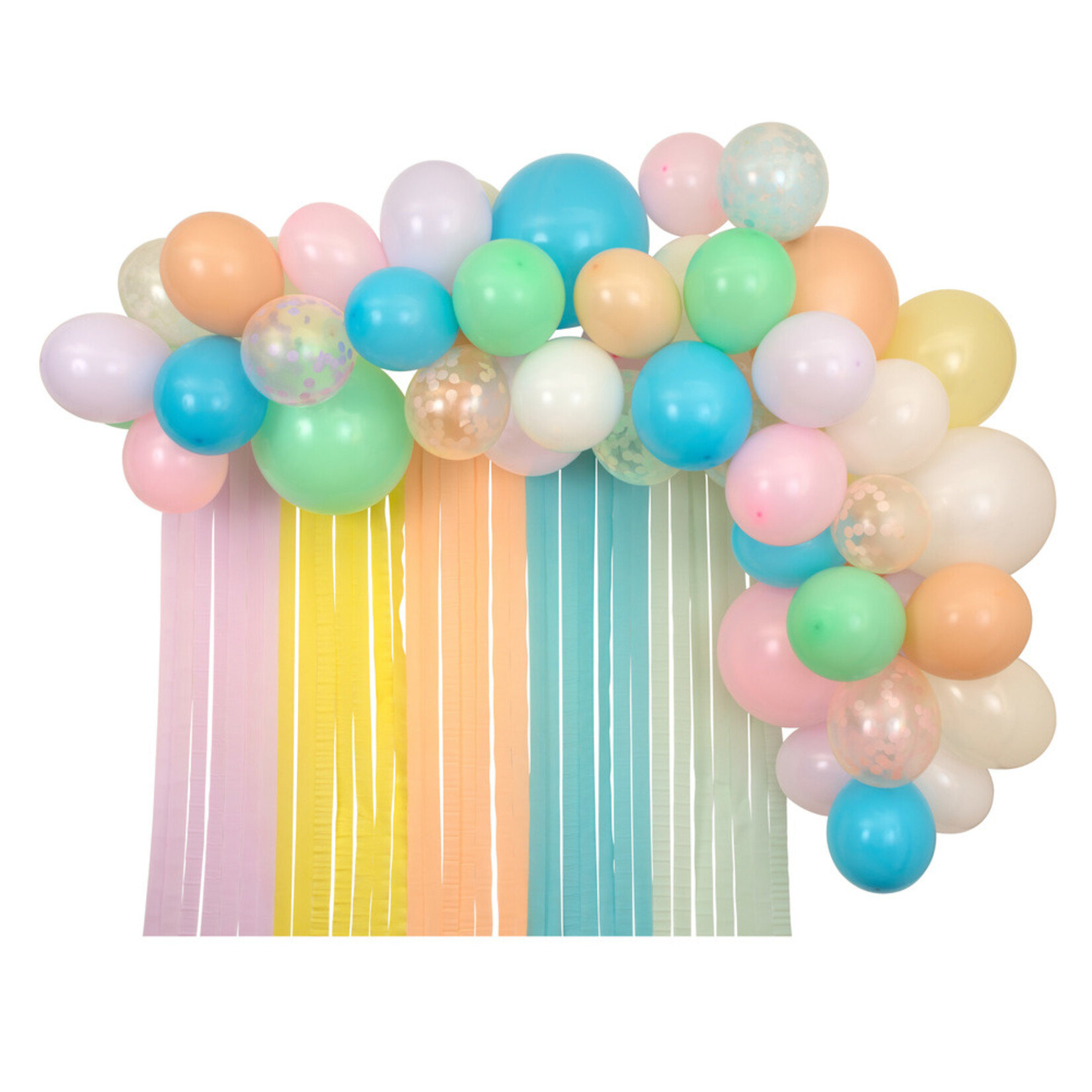 MERIMERI Pastel balloon & streamer garland