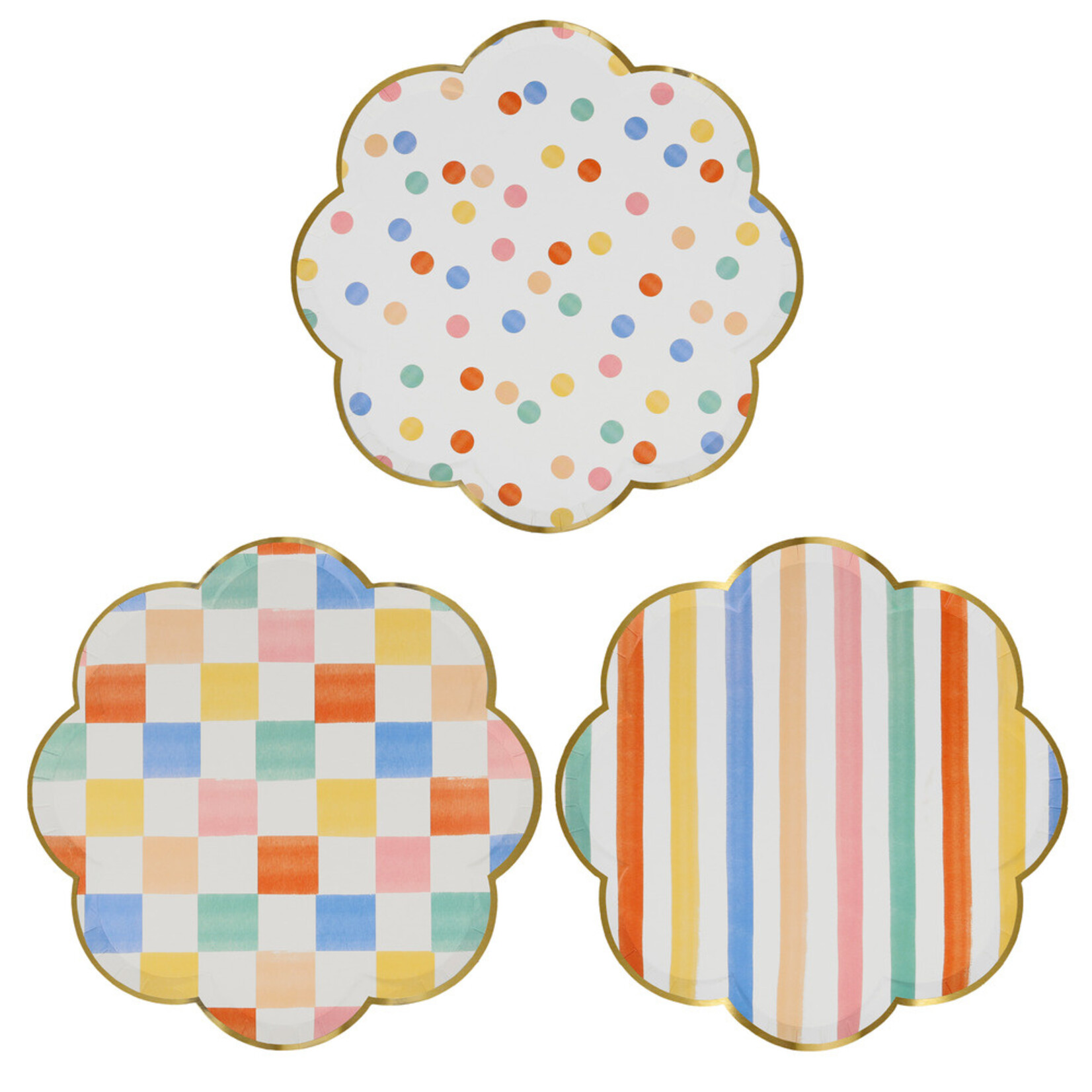 MERIMERI Colorful pattern dinner plates (8pcs)