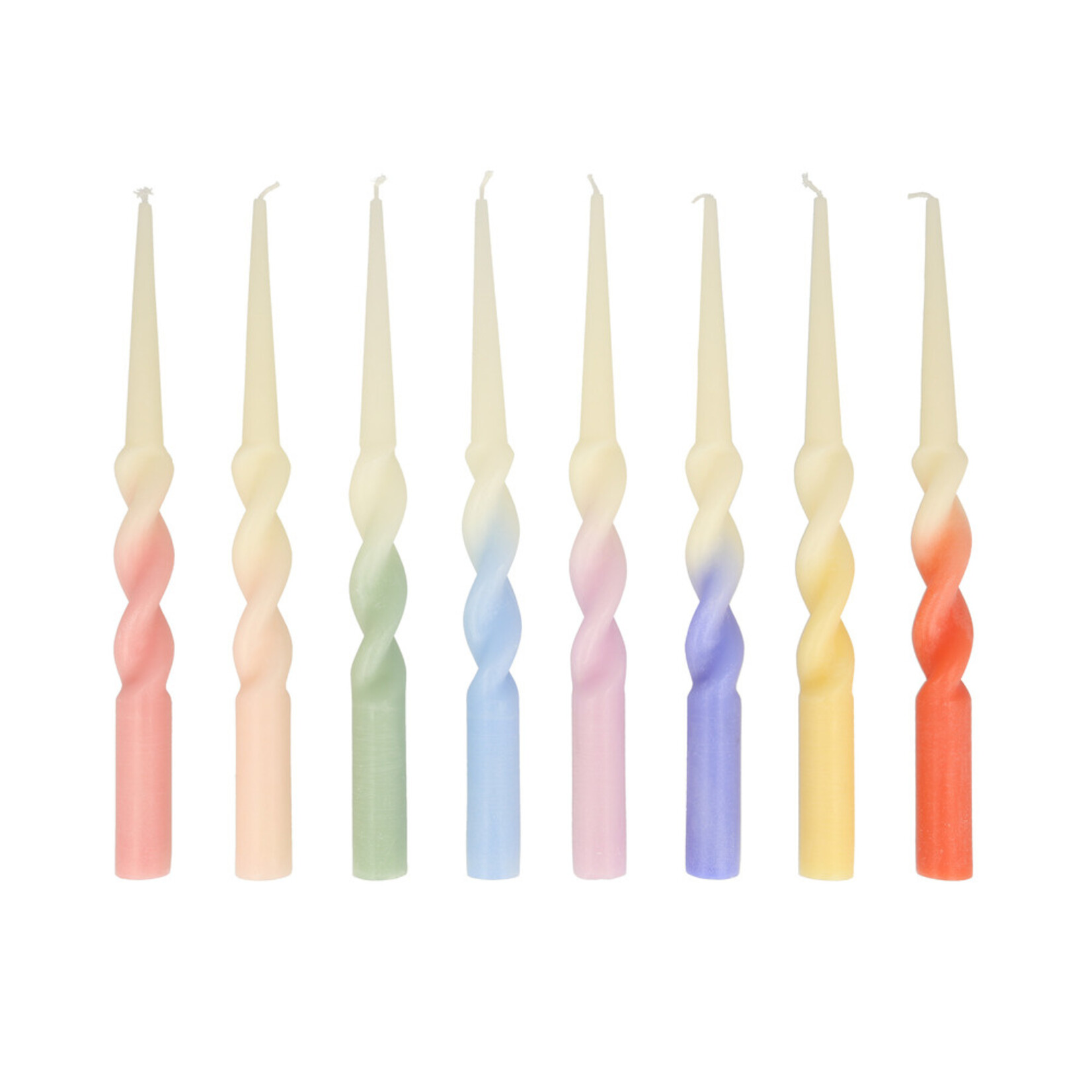 MERIMERI Set of pastel twisted candles