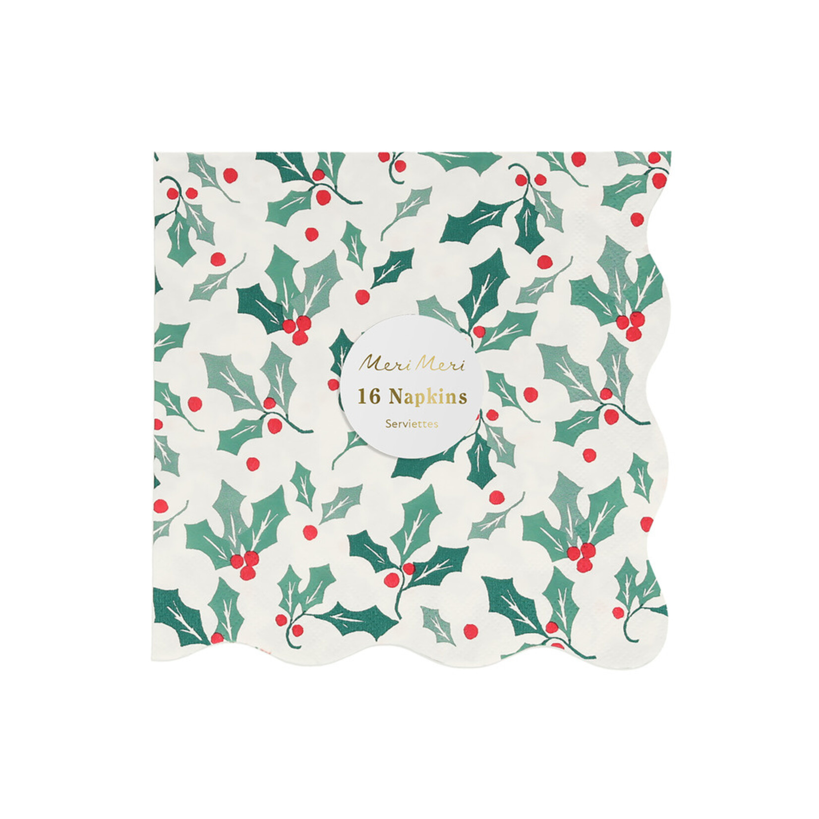 MERIMERI Holly pattern napkins L (16st)