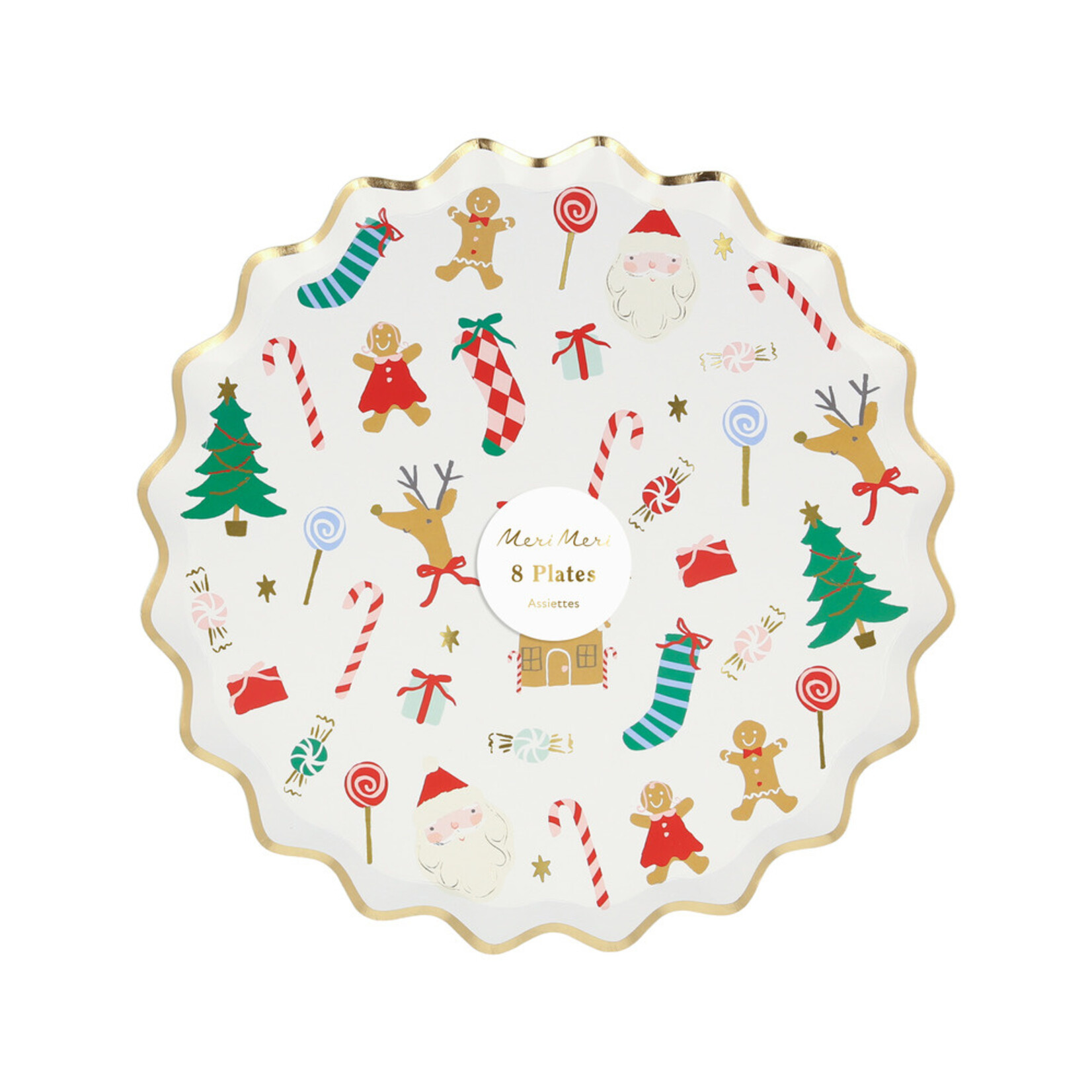 MERIMERI Jolly Christmas side plates (8pcs)