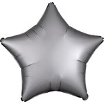 SMP star foil balloon holographic platinum grey 45 cm