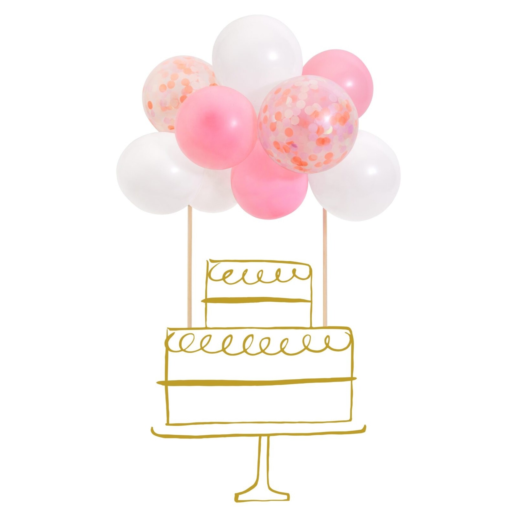 MERIMERI Pink balloon cake topper