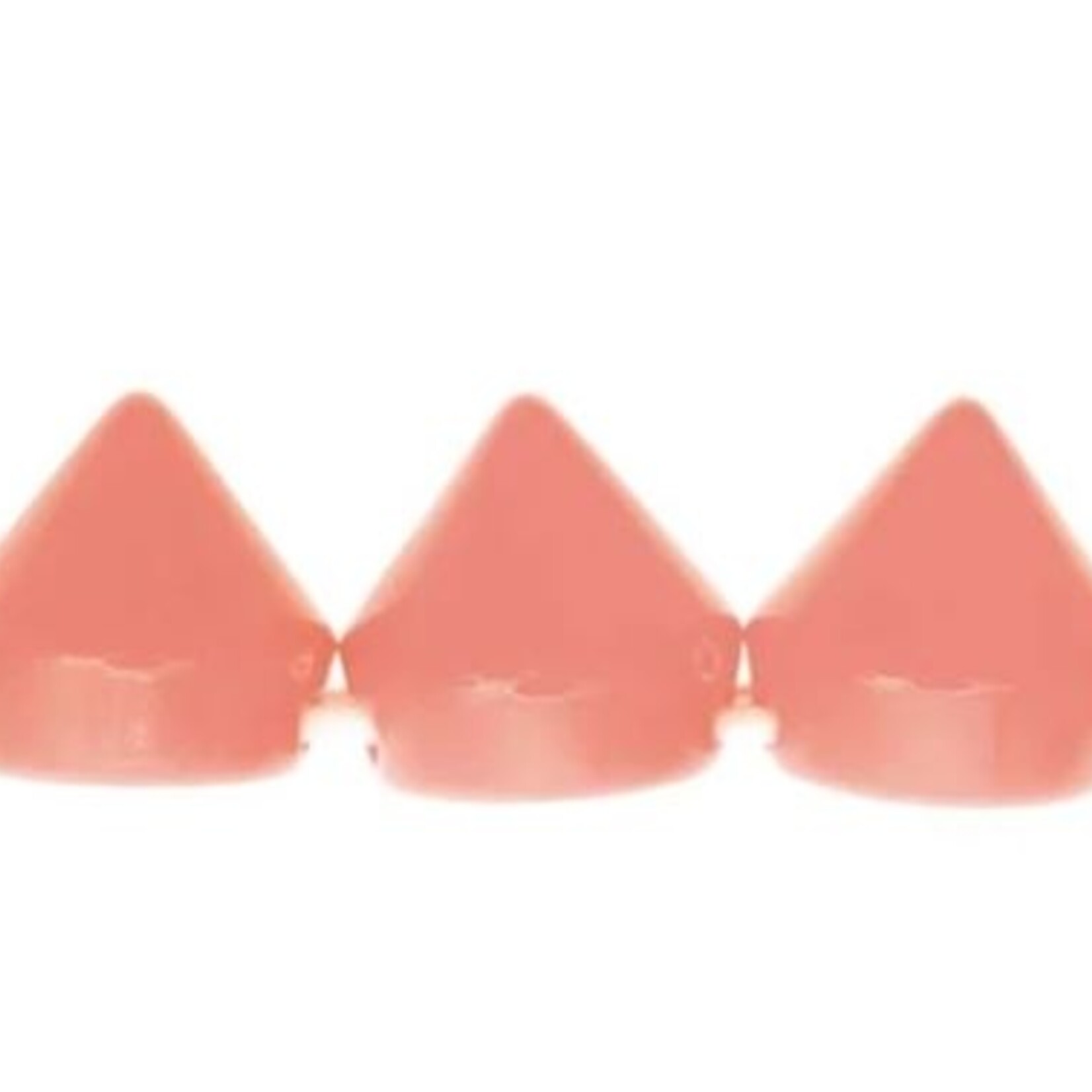 RICO Pyramid beads, round, neon orange, 24 pcs, 10 x 10 mm, 4 holes