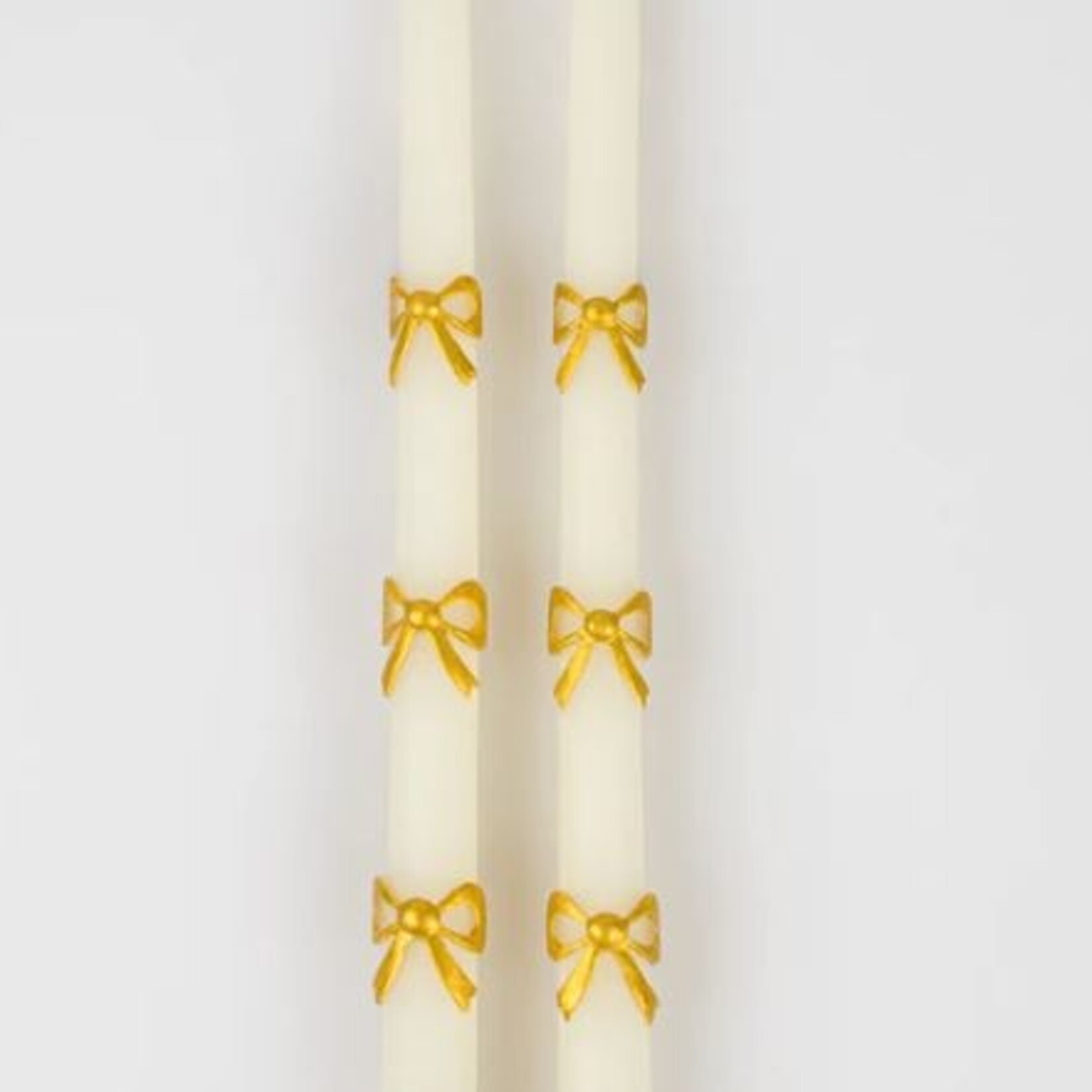 MERIMERI Gold bow taper candle