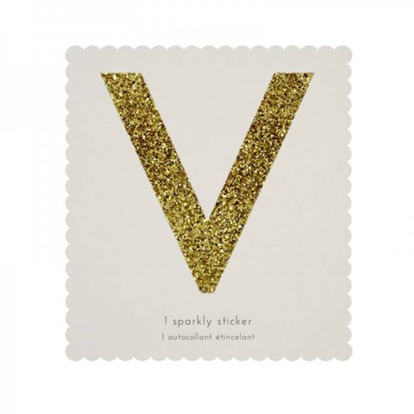 MERIMERI Glitter stickers alfabet V