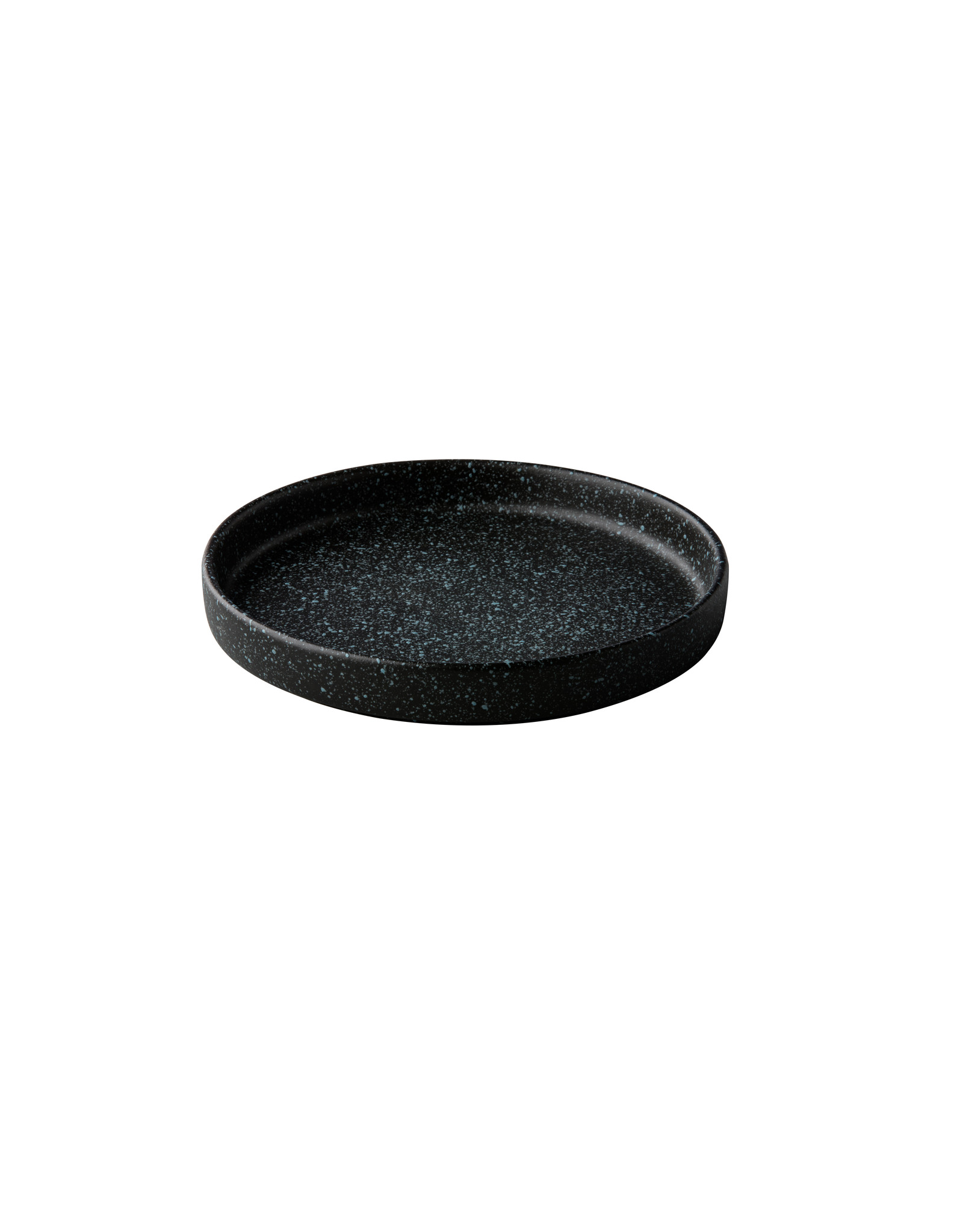 Stylepoint Bristol plate raised edge black with blue spots 17cm