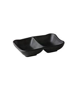 Stylepoint Sauce dish Asia, 2 compartments black 13x8,5x3cm