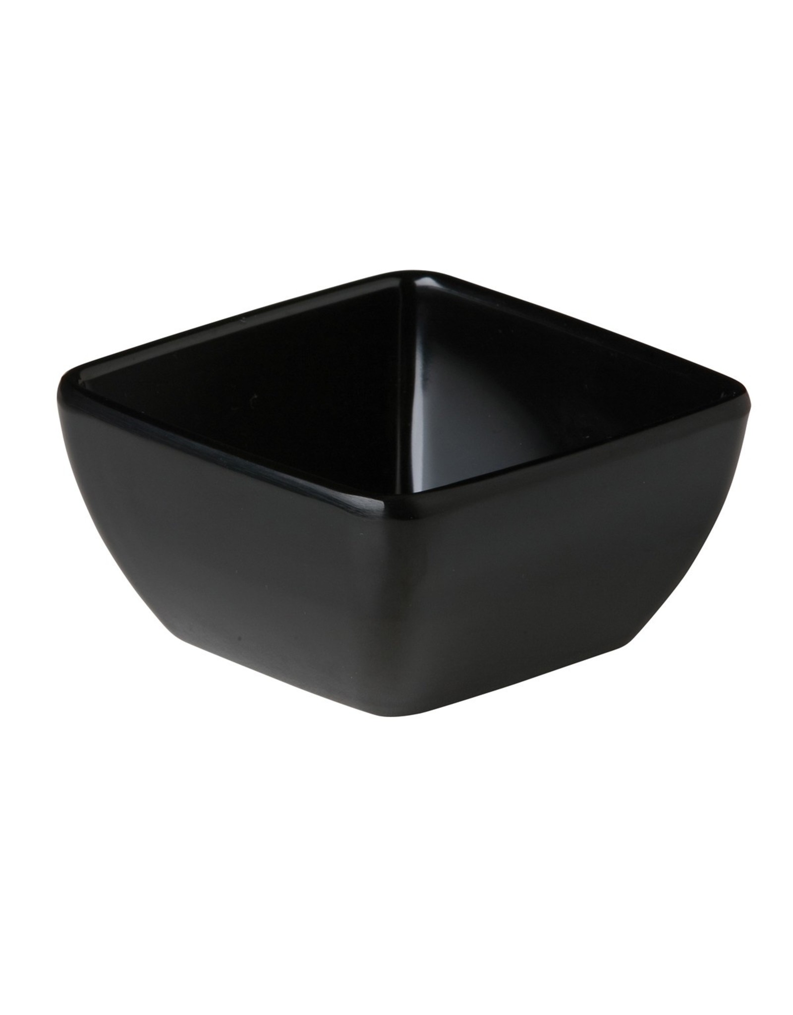 Stylepoint Melamine gebogen vierkant bakje zwart 10,8 x 10,8 x 5,7 cm