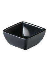 Stylepoint Melamine gebogen vierkant bakje zwart 6,3 x 6,3 x 3 cm