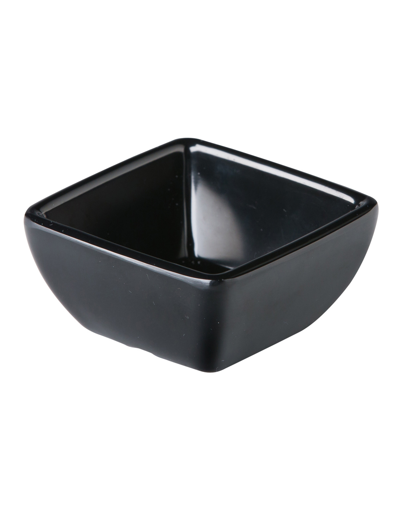 Stylepoint Melamine gebogen vierkant bakje zwart 6,3 x 6,3 x 3 cm