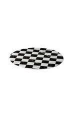 Stylepoint Plateau black/white checked round 33cm