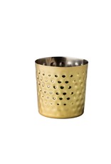 Stylepoint RVS presentatiebakje goud recht gehamerd 8.7x8.6cm 410ml