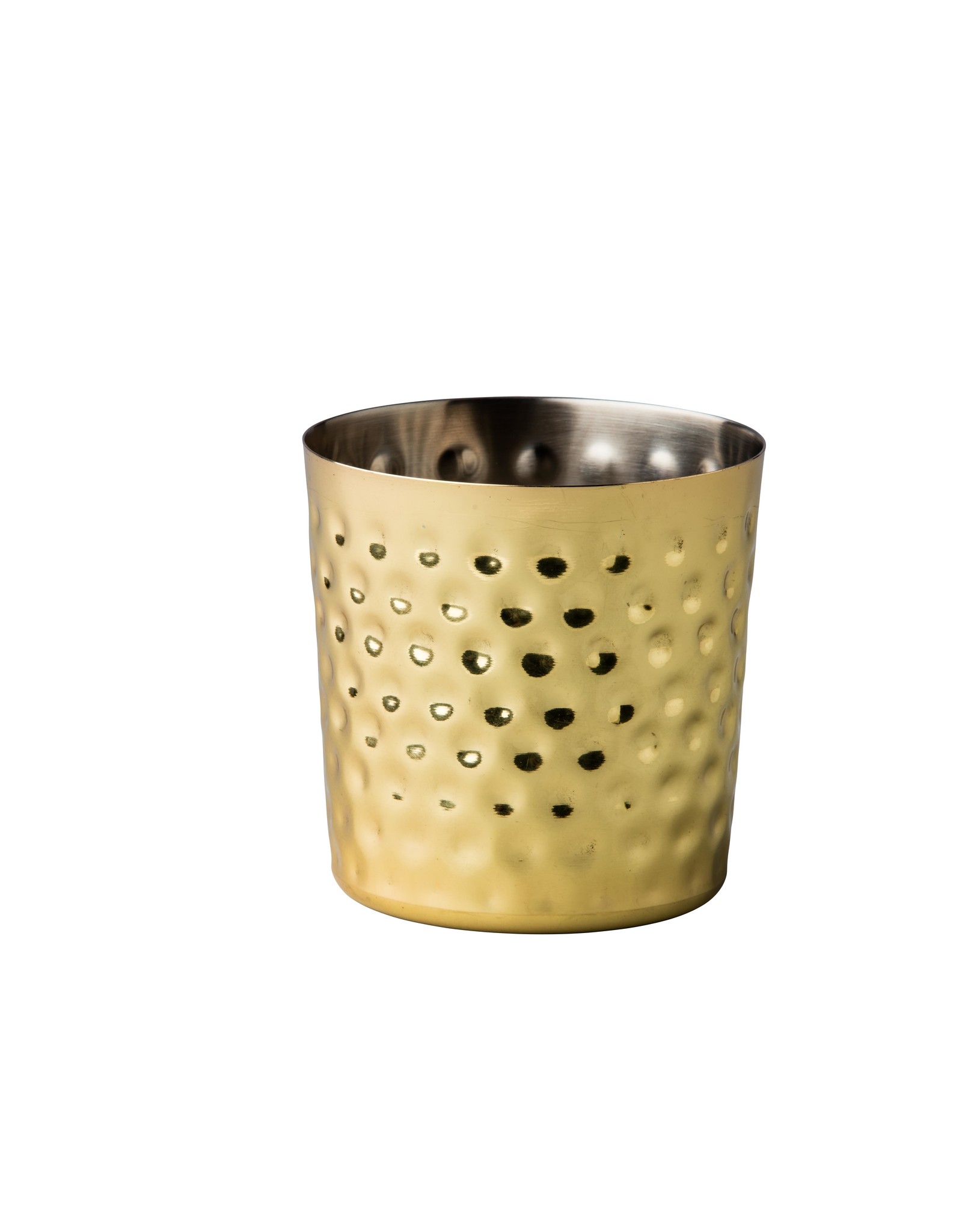 Stylepoint RVS presentatiebakje goud recht gehamerd 8.7x8.6cm 410ml
