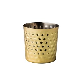 Stylepoint St/St Presentation Cup straight gold hammered 8.7x8.6cm 410ml