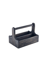 Stylepoint Wooden table caddy handled black 25x15,3x18cm