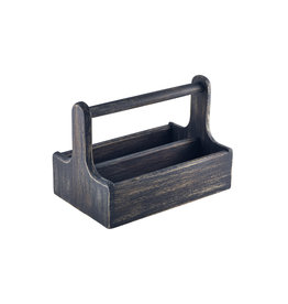 Stylepoint Wooden table caddy handled black 25x15,3x18cm