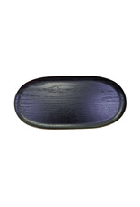 Teaclassix Oval tray non-slip 31x15cm Black Wood