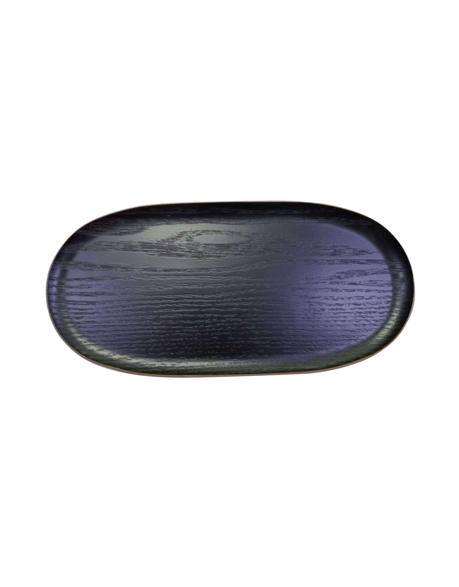 Teaclassix Oval tray non-slip 31x15cm Black Wood