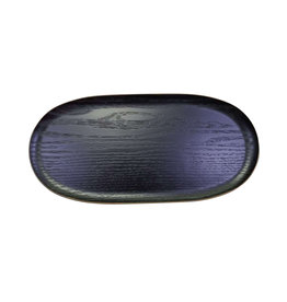 Teaclassix Oval tray non-slip 31x15cm Black Wood