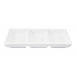 Tokyo Design Studio White Series rectangularsauce dish whiteh 3 compartments  17x7x3cm white .