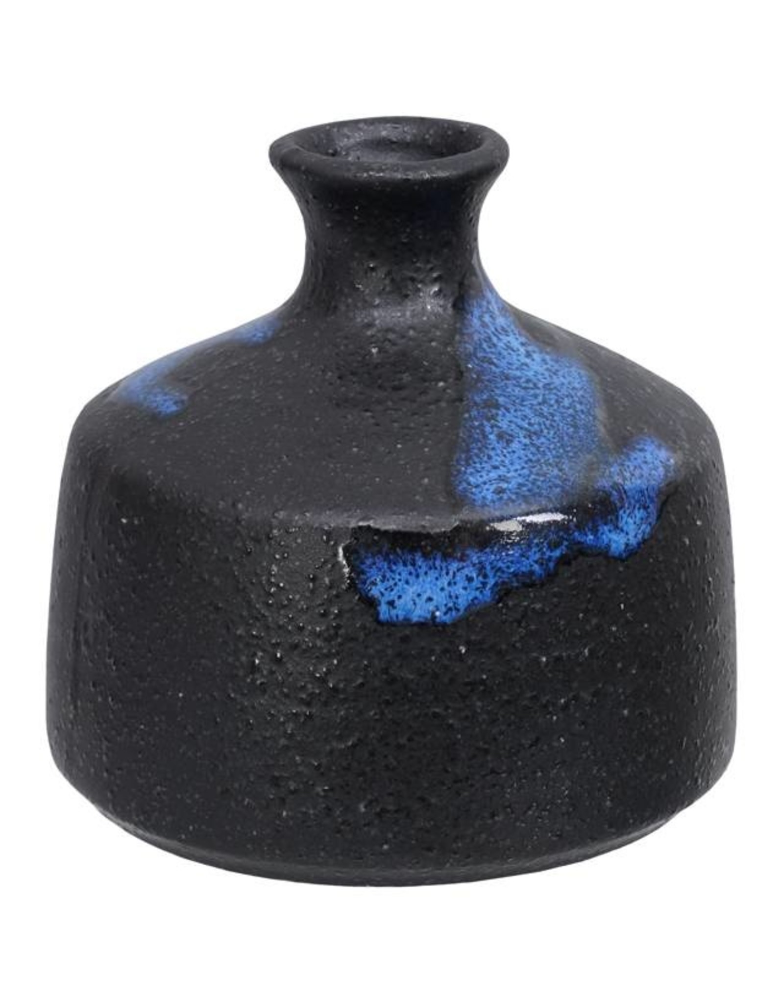 Tokyo Design Studio Handmade small vase 8.5x9cm black/blue