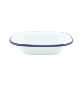 Stylepoint Enamel baking dish with blue rim 16 cm