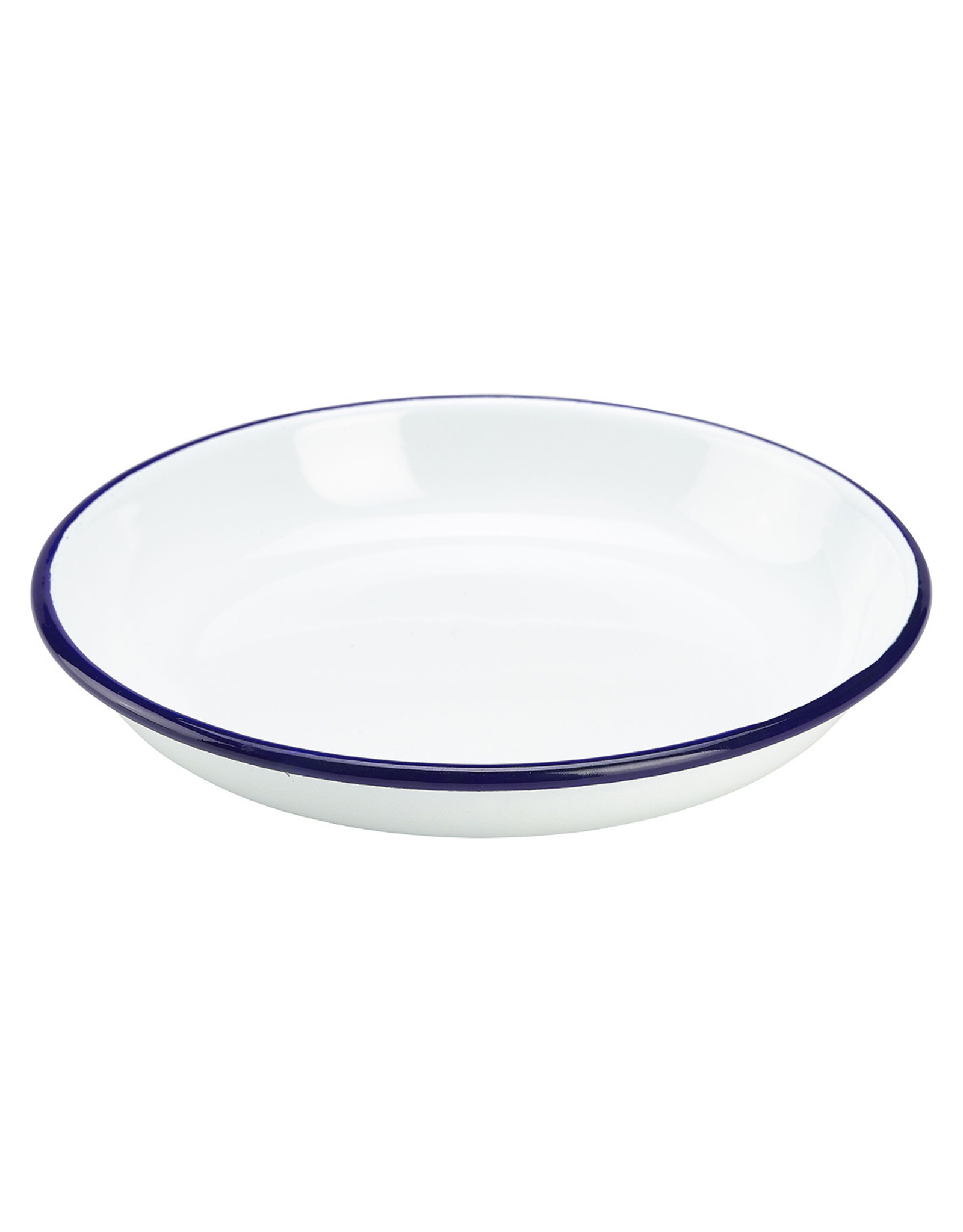 Stylepoint Enamel pasta plate with blue rim 18 cm