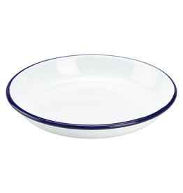 Stylepoint Emaille pastabord met blauwe rand 18 cm