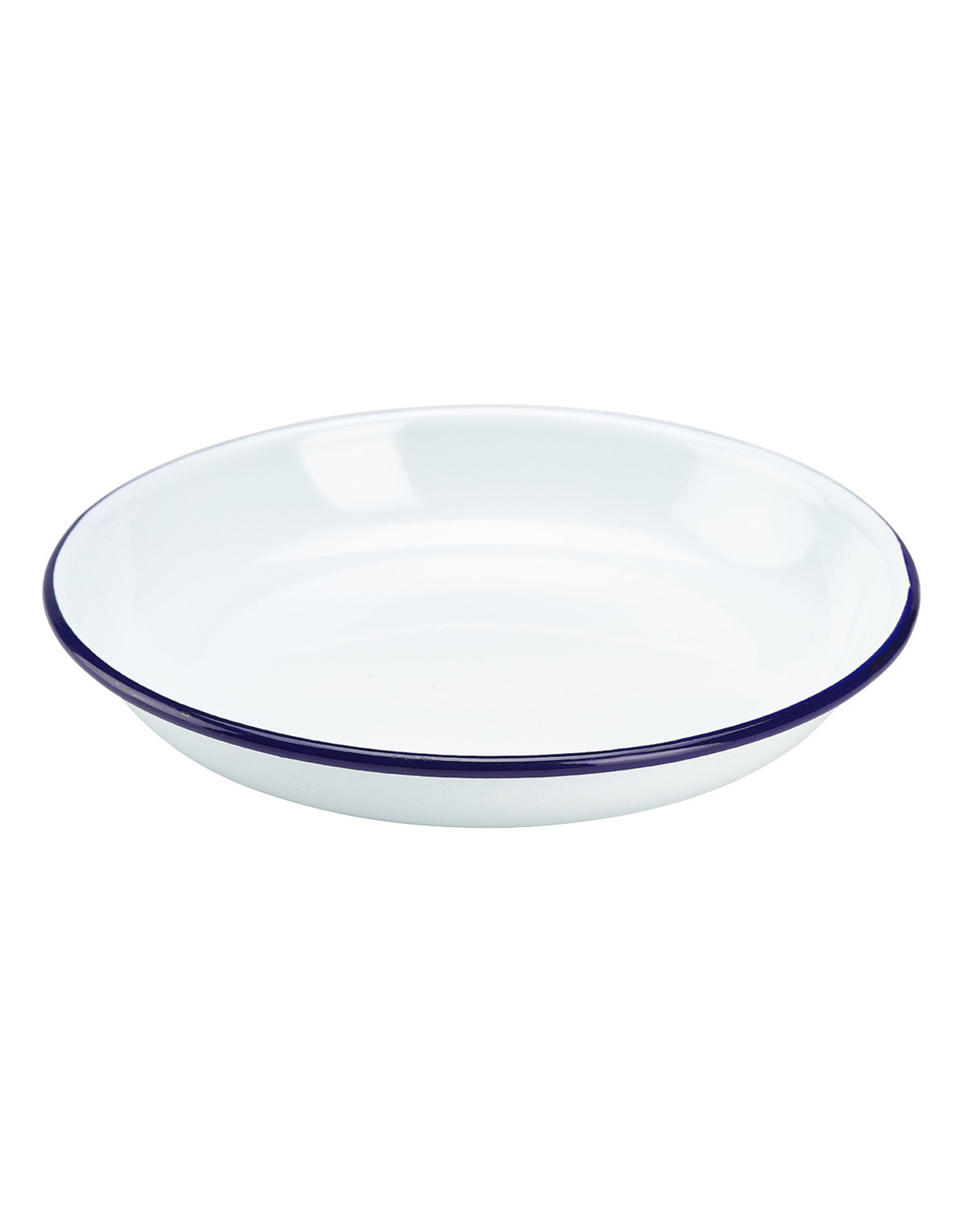 Stylepoint Enamel pasta plate with blue rim 20 cm