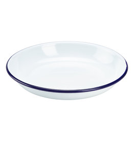 Stylepoint Enamel pasta plate with blue rim 20 cm