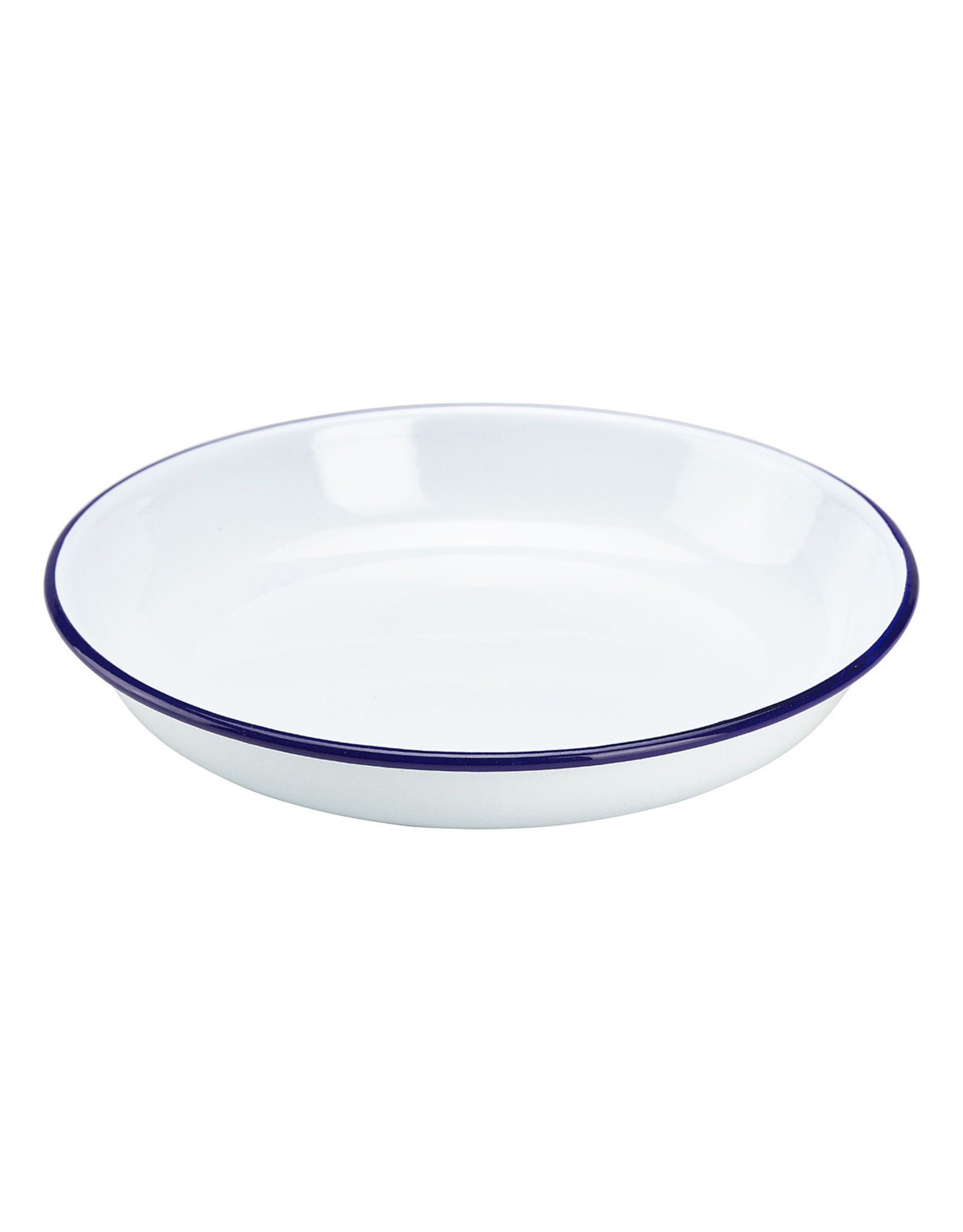 Stylepoint Enamel pasta plate with blue rim 22 cm