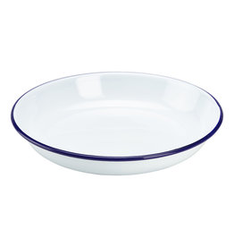 Stylepoint Enamel pasta plate with blue rim 22 cm