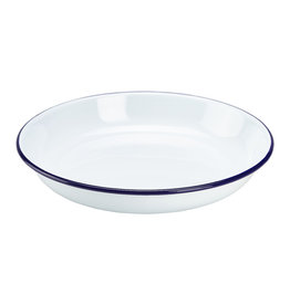 Stylepoint Enamel pasta plate with blue rim 24 cm