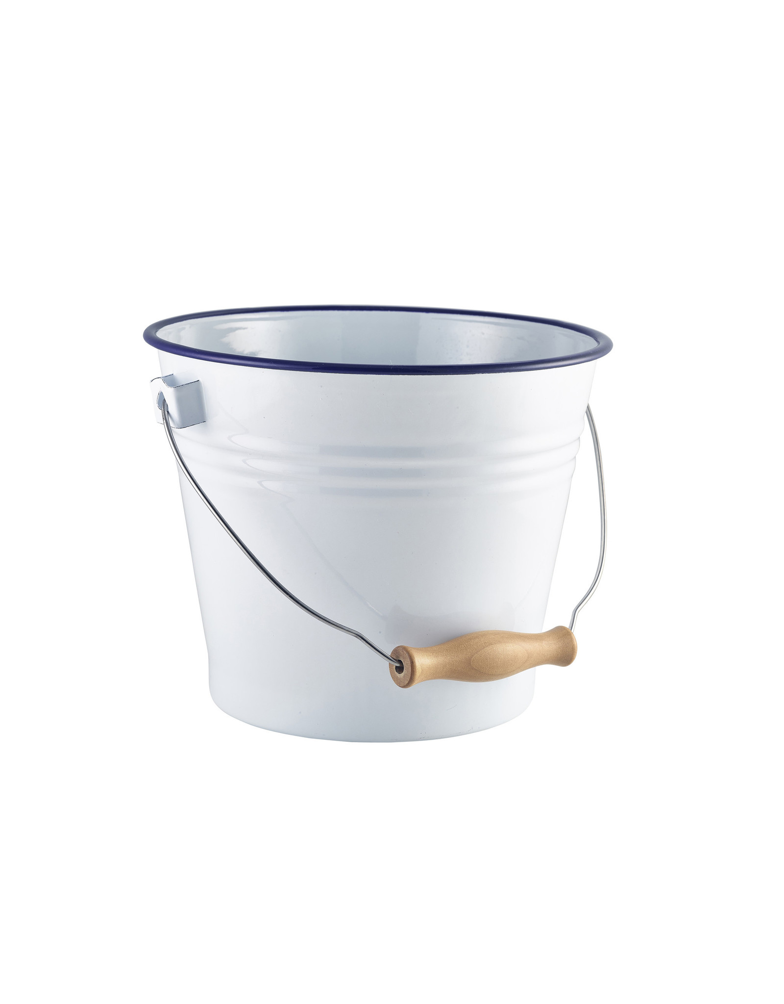 Stylepoint Enamel buffet bucket w/wooden handle 22 cm