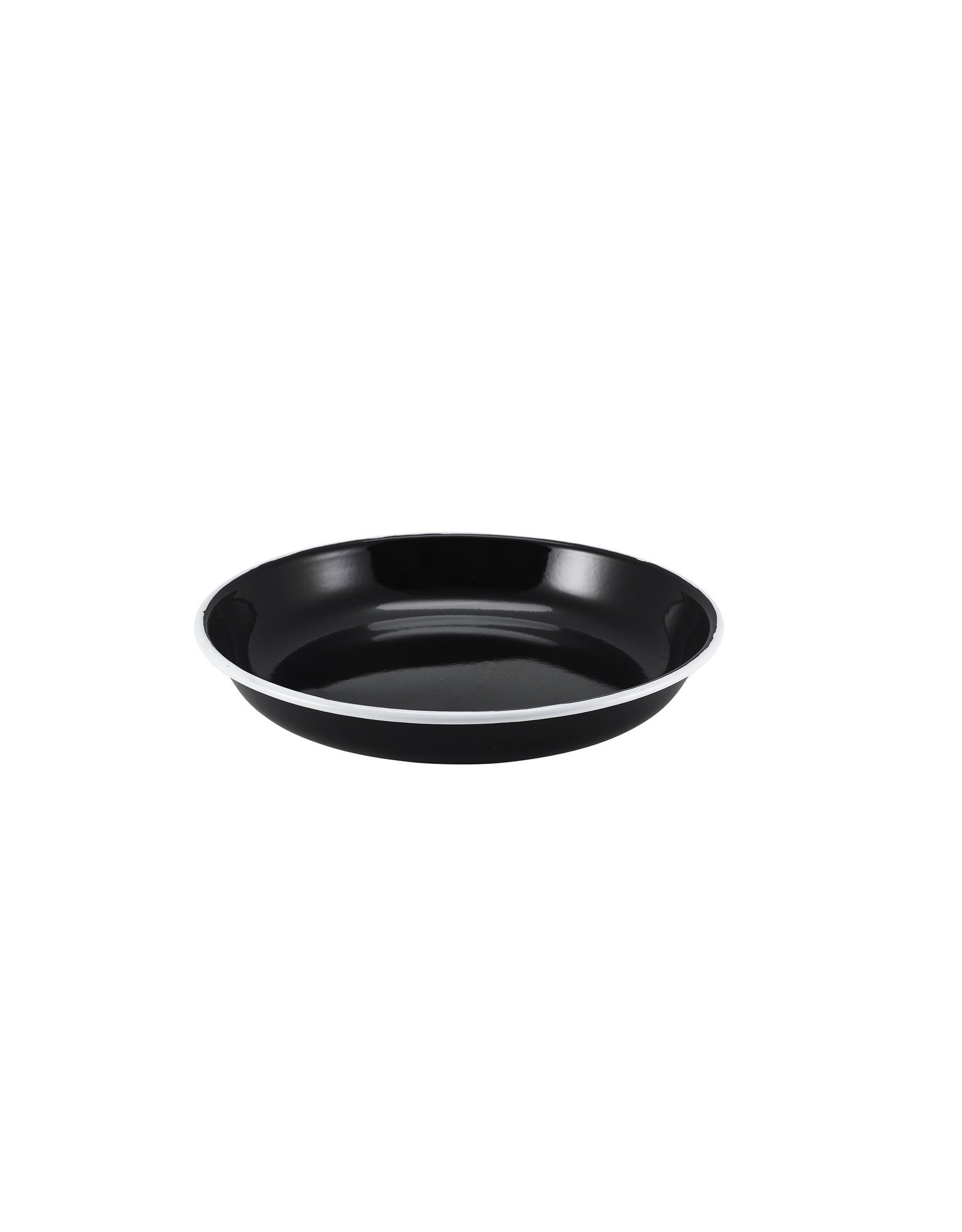 Stylepoint Enamel pasta plate black w/ white edge 20cm