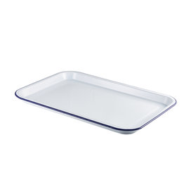 Stylepoint Enamel food platter white/blue 30,5 x 23,5 cm