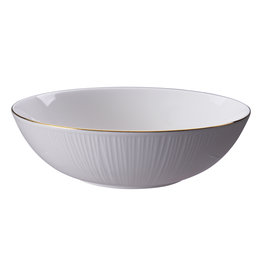 Tokyo Design Studio Nippon White Bowl with golden rim 21x6.3cm 1100ml Lines