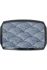 EDO Japan Rectangular plate, Sushi, 22cm H9cm  H3,5cm Japanese Wave