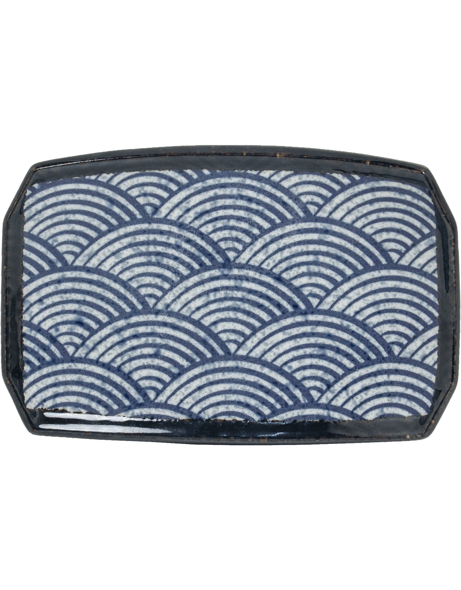 EDO Japan Rectangular plate, Sushi, 22cm H9cm  H3,5cm Japanese Wave