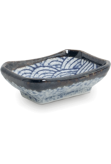 EDO Japan Rectangular sauce dish 8.8x6.3cm Japanese Wave