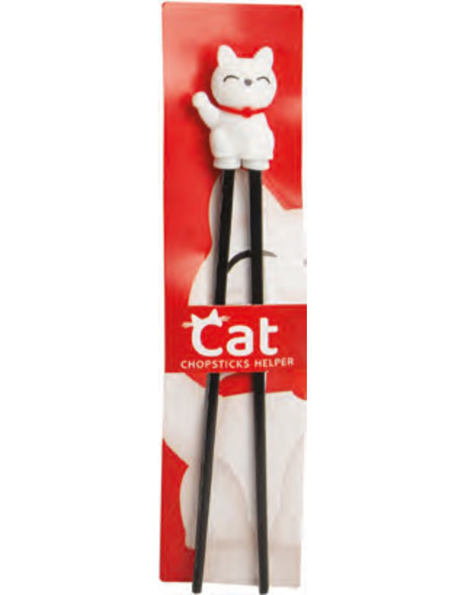 EDO Japan Chopsticks voor kinderen Lucky Cat 22cm wit