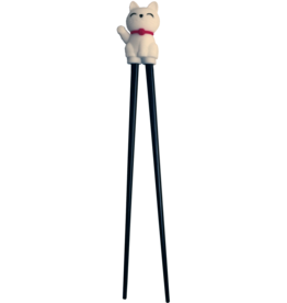 EDO Japan Chopsticks voor kinderen Lucky Cat 22cm wit