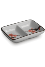 EDO Japan Rectangular sauce 2 compartiments 11x6cm Sakura