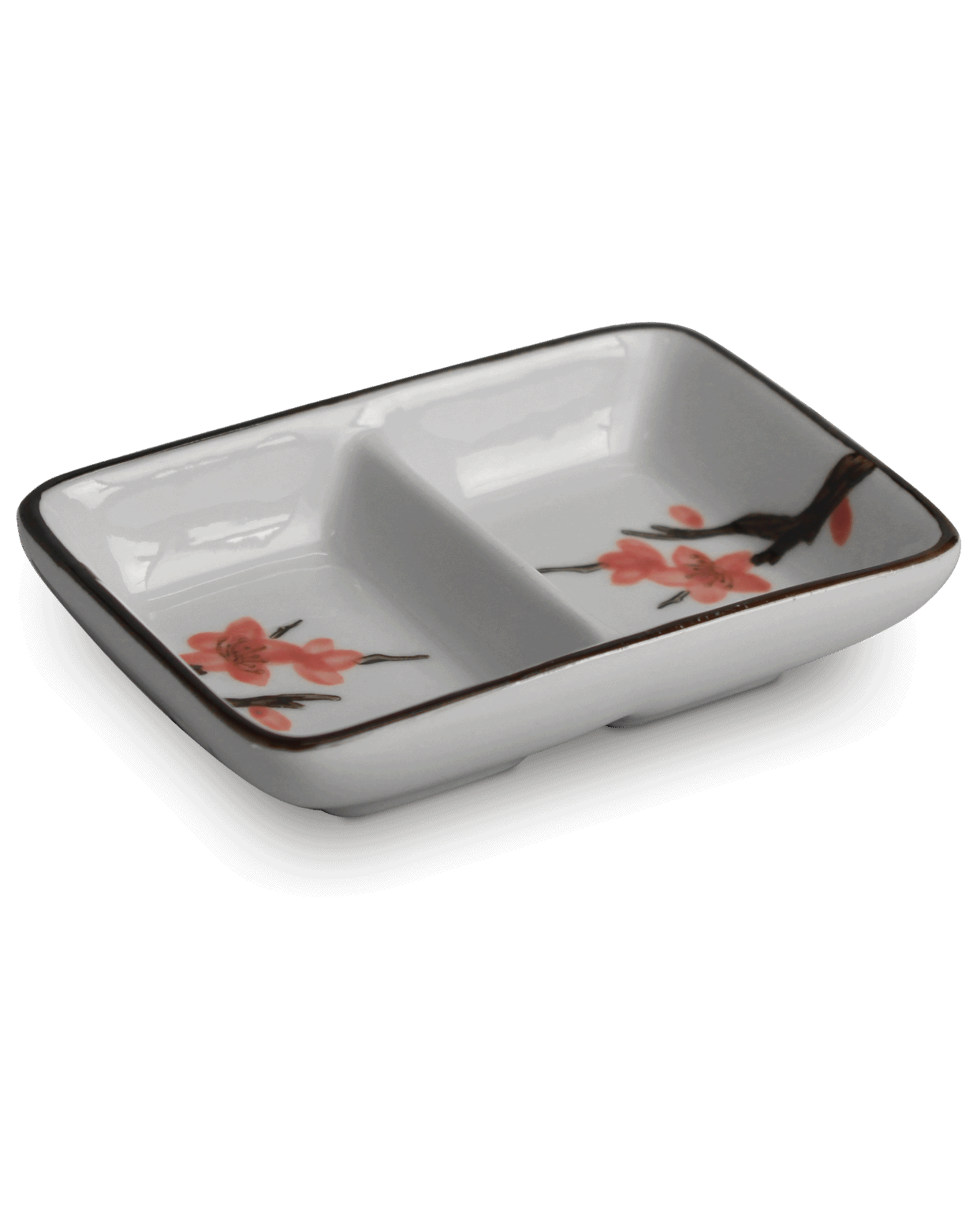 EDO Japan Rectangular sauce 2 compartiments 11x6cm Sakura