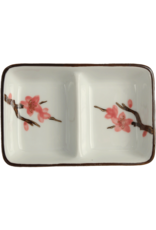 EDO Japan Rectangular sauce 2 compartiments 11x6cm Sakura
